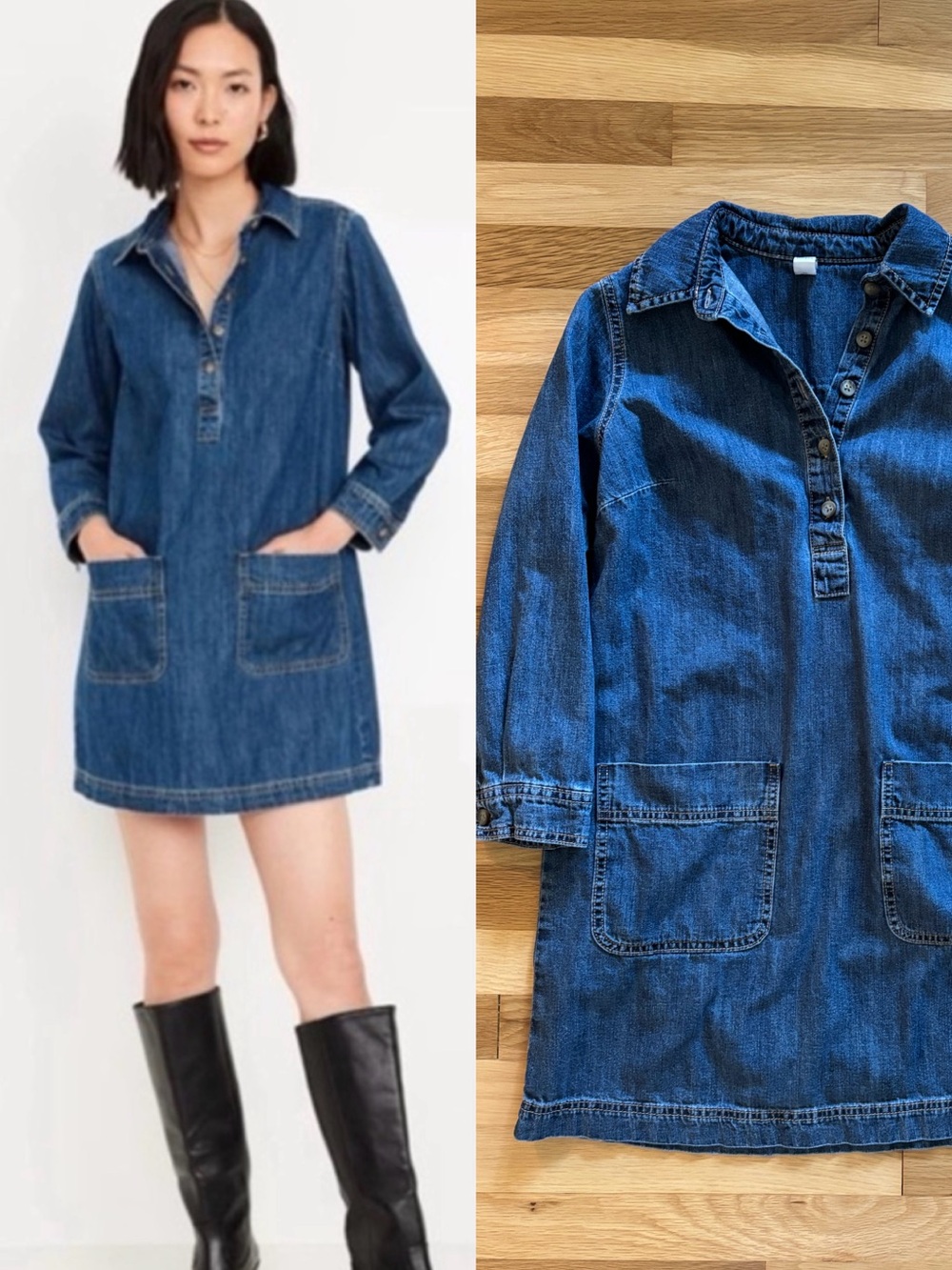 Old Navy - Dark Wash Denim Mini Dress - Small